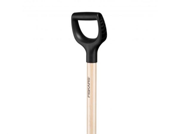 Лопата штыковая с закругленным лезвием и дер. черенком FISKARS(черная)