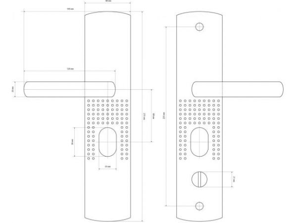Ручка на планке для кит. металл. дверей РН-СТ222-L универс. левая СТАНДАРТ